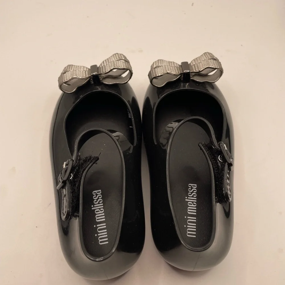 Mini Melissa girls black jelly flats size 7C